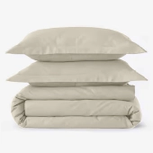 Housse de couette 240x280 cm 100 % percale 80 fils/cm² + 2 taies 50x70 cm - Finition bouteille, douce, respirante et durable
