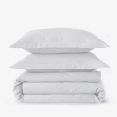 Housse de couette 240x280 cm 100 % percale 80 fils/cm² + 2 taies 50x70 cm - Finition bouteille, douce, respirante et durable