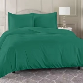 Housse de couette 240x280 cm 100 % percale 80 fils/cm² + 2 taies 50x70 cm - Finition bouteille, douce, respirante et durable
