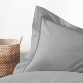 Visuel zoom taies d'oreiller percale rectangle 50x70 cm gris clair