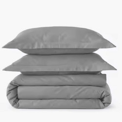 HDC percale 80 fils + taies rectangle gris photo produit