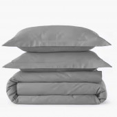 HDC percale 80 fils + taies rectangle gris photo produit