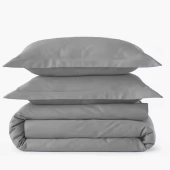 Housse de couette 240x280 cm 100 % percale 80 fils/cm² + 2 taies 50x70 cm - Finition bouteille, douce, respirante et durable