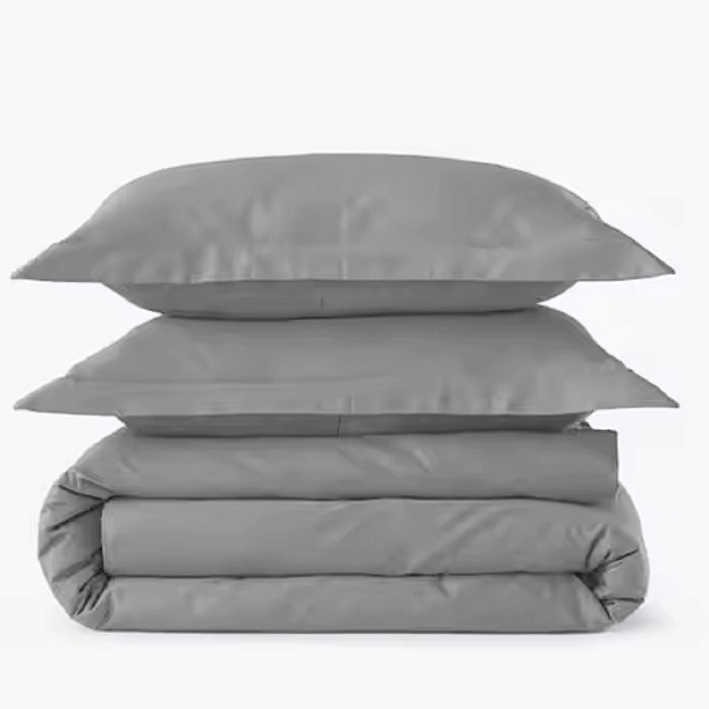 Housse de couette 240x280 cm 100 % percale 80 fils/cm² + 2 taies 50x70 cm - Finition bouteille, douce, respirante et durable