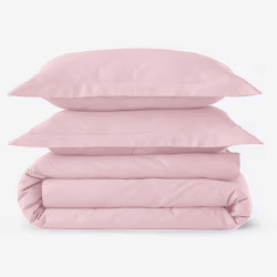 HDC percale 80 fils + taies rectangle rose poudré photo produit