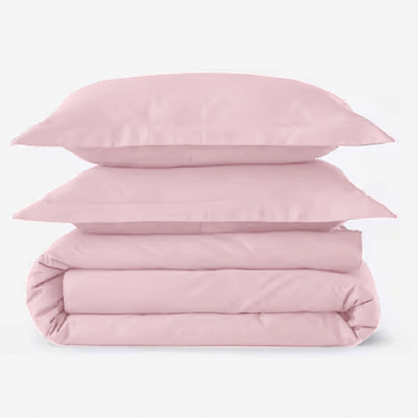 HDC percale 80 fils + taies rectangle rose poudré photo produit
