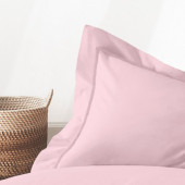 Visuel zoom taies d'oreiller percale rectangle 50x70 cm rose poudré