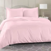 Housse de couette 240x280 cm 100 % percale 80 fils/cm² + 2 taies 50x70 cm - Finition bouteille, douce, respirante et durable