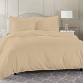 Visuel d'ambiance HDC percale + taies rectangle 50x70 cm taupe