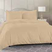 Housse de couette 240x280 cm 100 % percale 80 fils/cm² + 2 taies 50x70 cm - Finition bouteille, douce, respirante et durable