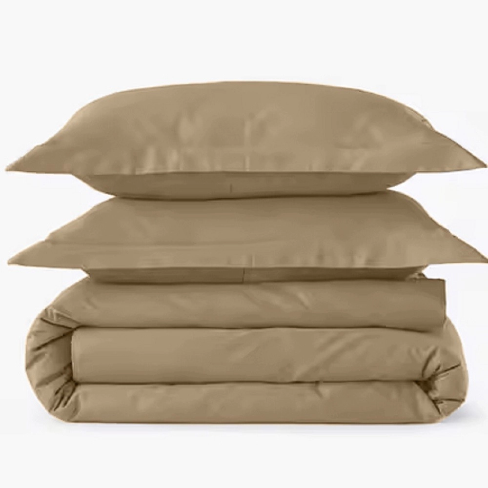 Housse de couette 240x280 cm 100 % percale 80 fils/cm² + 2 taies 50x70 cm - Finition bouteille, douce, respirante et durable