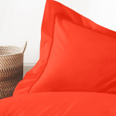 Visuel zoom taies d'oreiller percale rectangle 50x70 cm terracotta