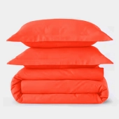 Housse de couette 240x280 cm 100 % percale 80 fils/cm² + 2 taies 50x70 cm - Finition bouteille, douce, respirante et durable