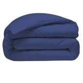 Housse de couette 280x240 + 2 taies 65x65 cm – 100% Percale – Tissage serré 80 fils - Finition rabat – Traitement Easy Care