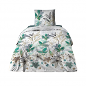 Housse de couette 1 place Summer flower fond blanc
