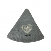 Essuie Main Rond Cœur Gris