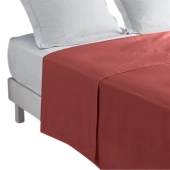 Drap plat Bordeaux 240x310 cm 100 % coton - Fabrication française, douceur et confort haut de gamme
