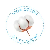 Drap housse uni 100% Coton 57 fils grand bonnet 30 cm - idéal pour s'accorder à vos housses de couette montagne - confort