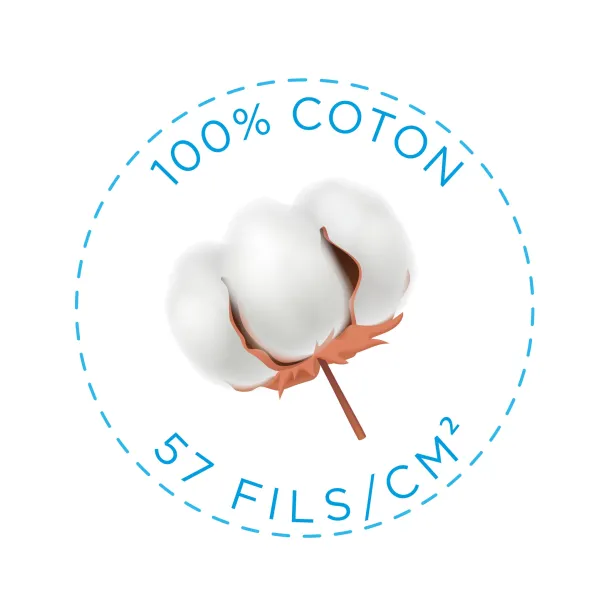Drap housse uni 100% Coton 57 fils grand bonnet 30 cm - idéal pour s'accorder à vos housses de couette montagne - confort