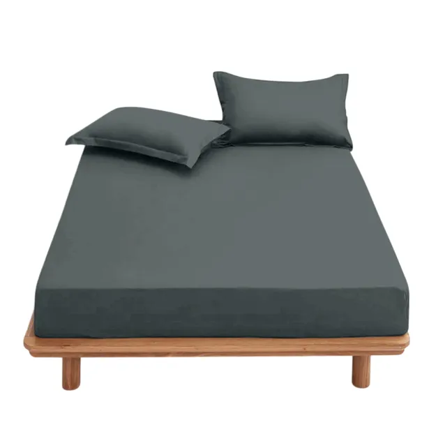 Drap housse uni 100% Coton 57 fils grand bonnet 30 cm - idéal pour s'accorder à vos housses de couette montagne - confort