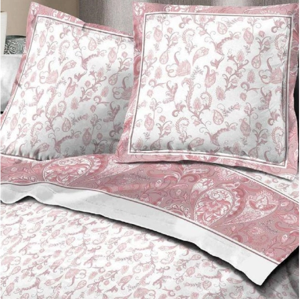 Parure de draps flanelle 4 pièces fleuris rosier