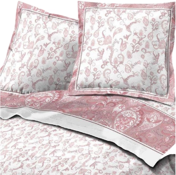 Parure de draps flanelle 4 pièces fleuris rosier