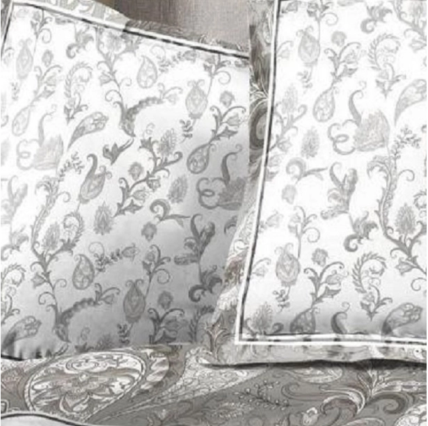 Parure de draps flanelle fleuris 4 pièces Gris Pétale