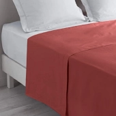 Drap plat grande dimension 100 % coton 270x325 cm, coloris bordeaux - Qualité française pour confort et douceur premium