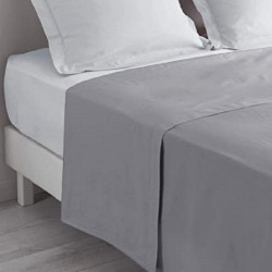 Drap plat 240x310 cm Gris souris Grandes dimensions