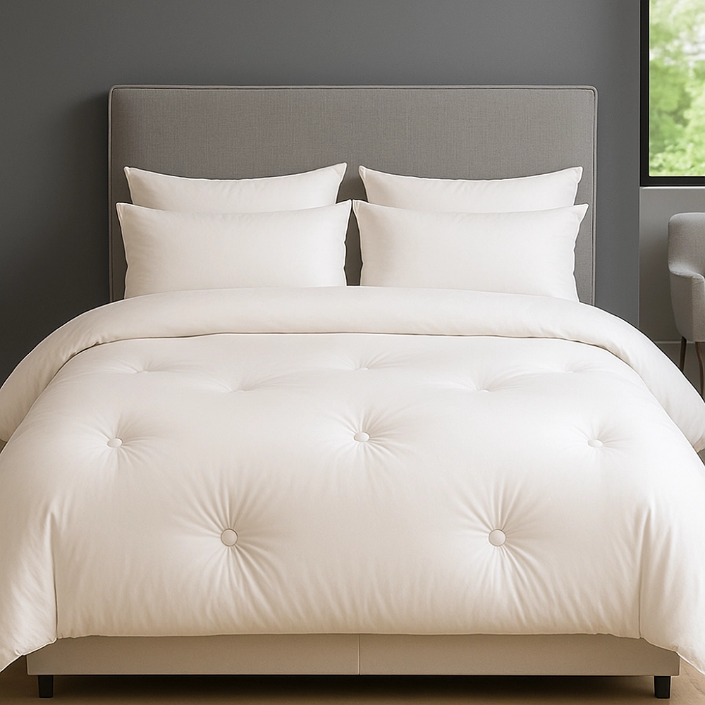 Couette chaude 500 g/m² 240x280 cm pour lit King Size - Garnissage fibre creuse, enveloppe percale - Spéciale hiver