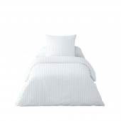 Visuel housse de couette percale satin blanc 1 place 140x200 cm vendu avec une taies d'oreillers sur fond blanc
