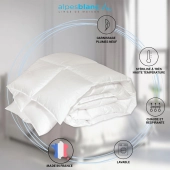 Couette Naturelle en Plume 360g/m² - 240x260 cm – Fabrication Française – Lavable - Chaude et Respirante - Garnissage Neuf
