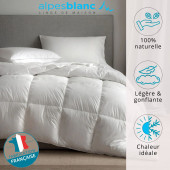 Caractéristiques de la couette tempérée 90% duvet made in France