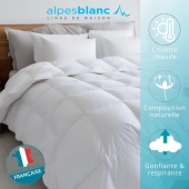 Couette naturelle hiver 360 g/m² - Fabrication française - Garnissage 30% duvet et 70% plumette – Chaude et gonflante