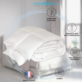 Couette Naturelle 90% Duvet neuf 300GR/m² - 240x260 cm - Fabrication française - Enveloppe 100% Coton - Chaude Légère Réspirante