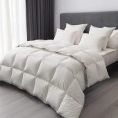Couette été naturelle 130 g/m² - Fabrication française - 90% duvet de canard neuf – Légère, gonflante et respirante – Jumelable