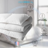 Couette été naturelle 130 g/m² - Fabrication française - 90% duvet de canard neuf – Légère, gonflante et respirante – Jumelable