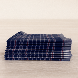 Lot de 12 mouchoirs de travail carreaux André 100 % coton sur fond d'ambiance