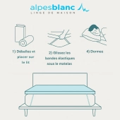 Surmatelas à mémoire de forme 5,5cm – Visco et fibres de bambou – Confort ergonomique – Anti-allergique – Déhoussable et lavable