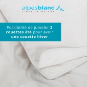 Couette été naturelle 130 g/m² - Fabrication française - 90% duvet de canard neuf – Légère, gonflante et respirante – Jumelable