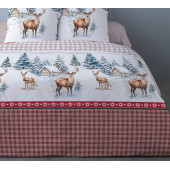 zoom détails sur les finitions et motifs de la housse de couette en flannelle 220x240cm