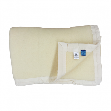 Couverture 100% Pure Laine Ecru