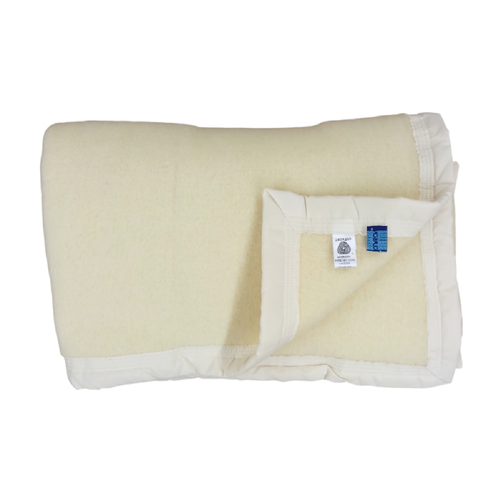 Couverture 100% Pure Laine Naturelle – Chaude, Douce et Respirante - Idéale pour l’Hiver, Fabrication Française