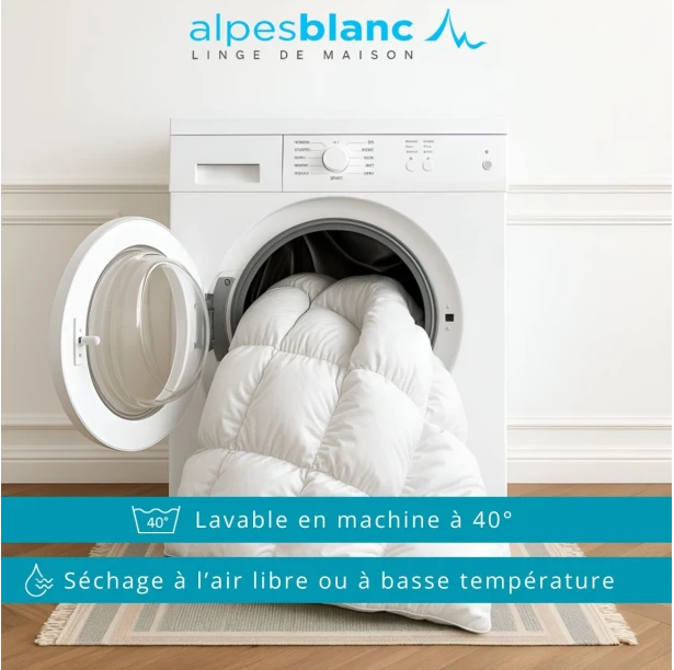 Couette naturelle 4 saisons Jumelable Fabriquée en France – 2 couettes duvet 130 g/m² - Légère, chaude et gonflante