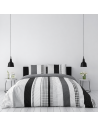 Housse de couette Géométrique Gris - 100% coton 57 fils - Grand teint + taie(s) d'oreiller 65x65cm