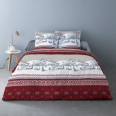 Housse de couette Flanelle Navacerrada 220x240 cm, dessin chalet montagne