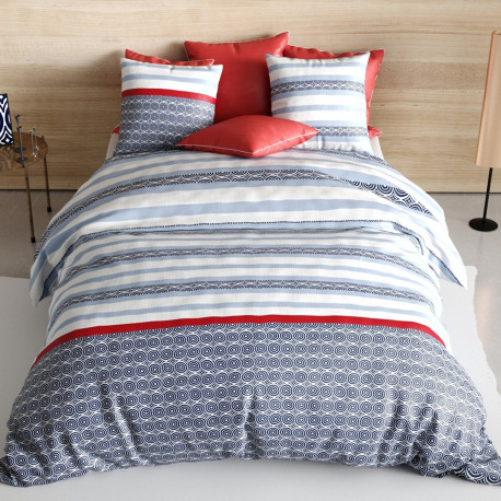 Housse de couette BAXLEY 140x200 gris en coton | Leroy Merlin