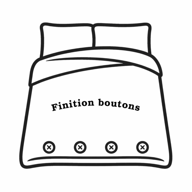 Housse de couette BOHEME avec deux taies d'oreiller pur coton 57 fils/cm² - Style ethnique noir et beige - Finition boutons