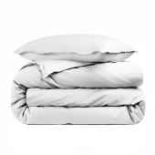 Housse de couette unie 100% percale de coton 80 fils + Taie(s) 65x65 cm – Fabriquée en Europe – Doux et respirant - Oeko-Tex®