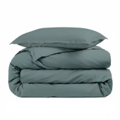 Housse de couette unie 100% percale de coton 80 fils + Taie(s) 65x65 cm – Fabriquée en Europe – Doux et respirant - Oeko-Tex®